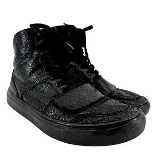 Creative Recreation Cesario High Top Snakeskin Sneaker Leather Lace Up Black 8.5
